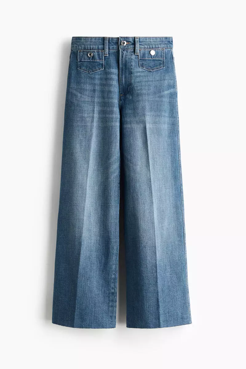 Wide High Waist Ankle Jeans