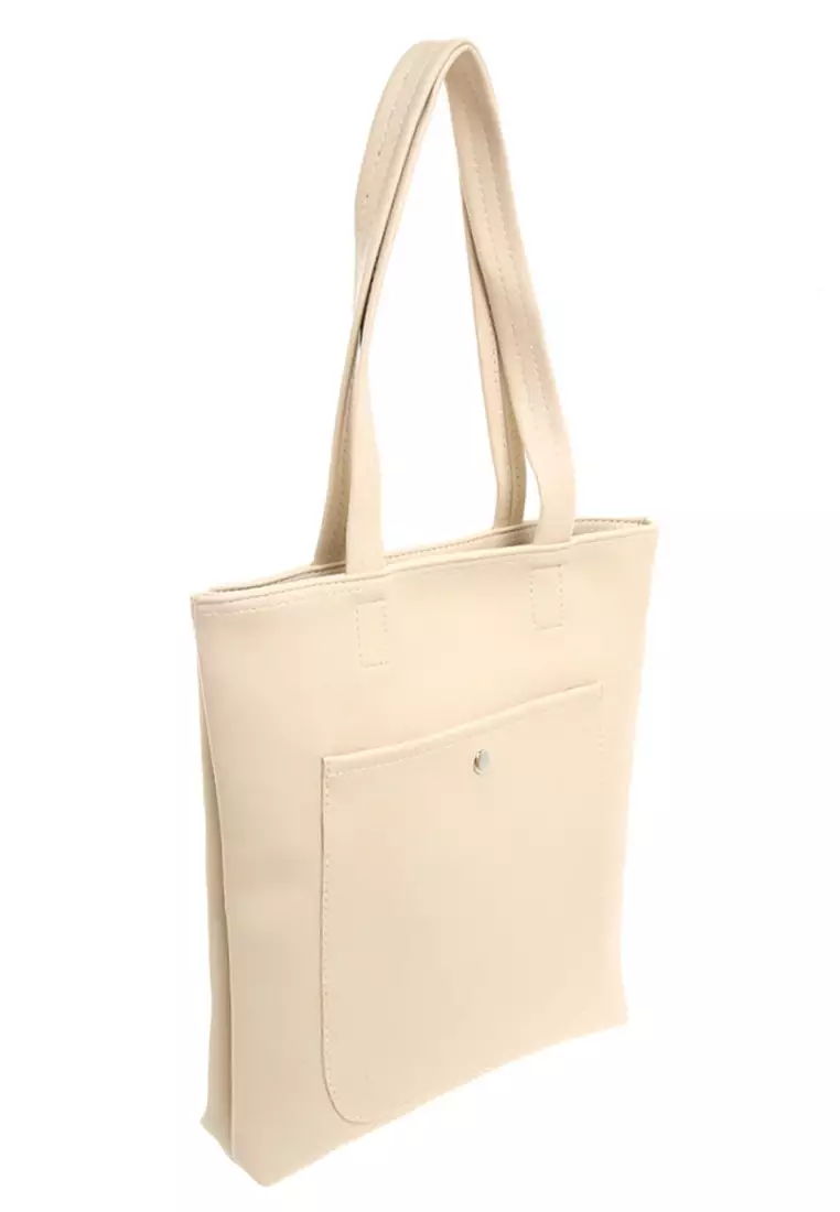 Silvia Tote Bag Woman Design Casual Quality Premium - Cream