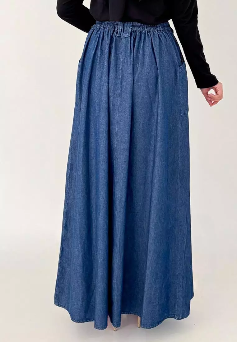 Amy Denim Skirt (Rok Denim Panjang A-Line) Panjang 103 cm