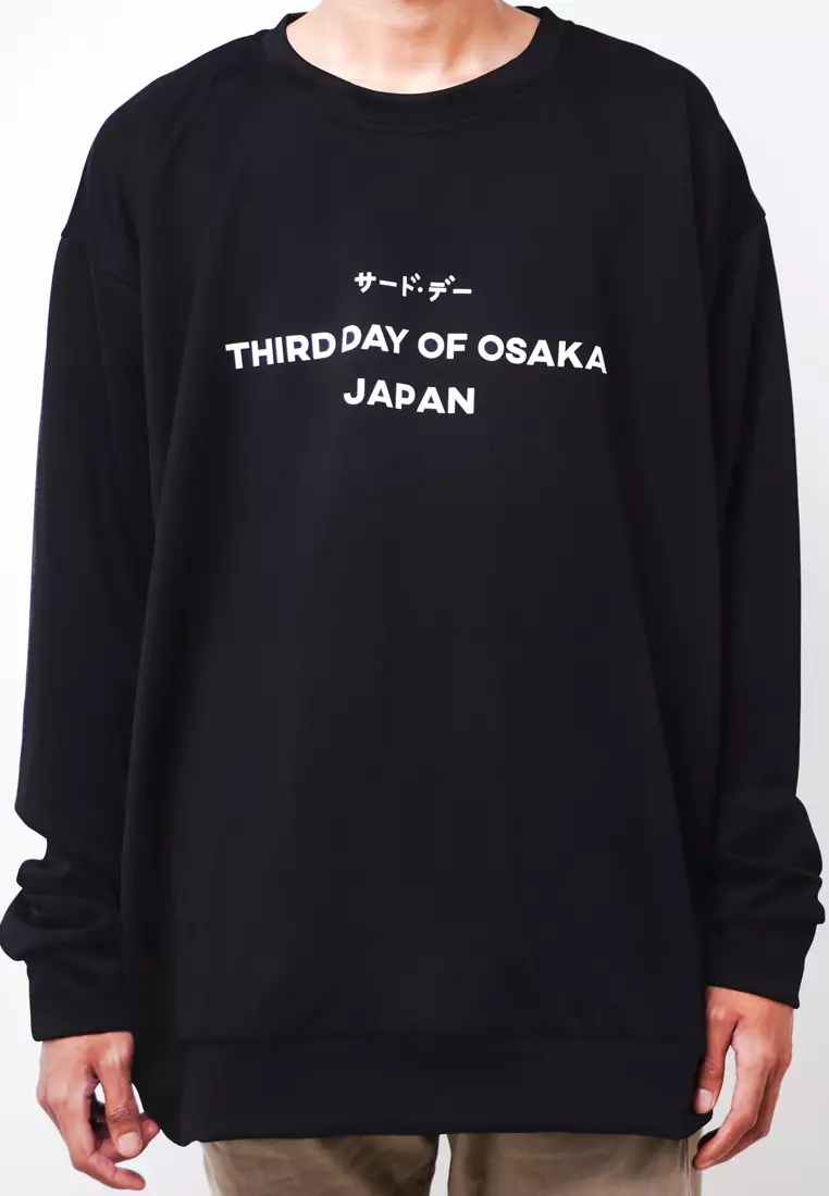 MOA43 Sweater Ultra Oversize Pria Thirdday Of Osaka Japan Black