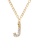 PSYNDROME gold Personalised Initial Letter Alphabet Cubic Zirconia Necklace - J E45BEAC58278AFGS_1