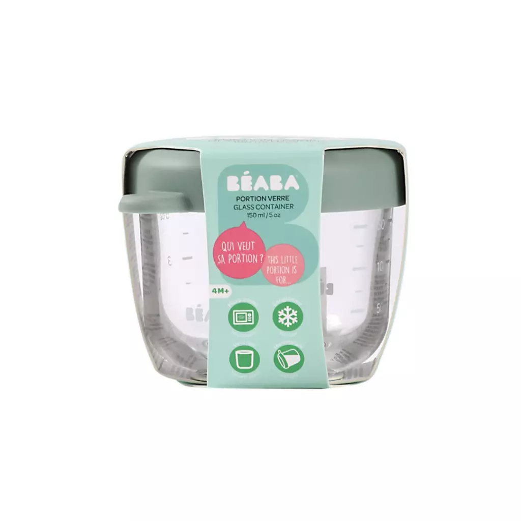 Beaba Glass Conservation Jar Terracotta 150ml - Wadah Penyimpanan Makanan Bayi MPASI Kaca Tahan Panas
