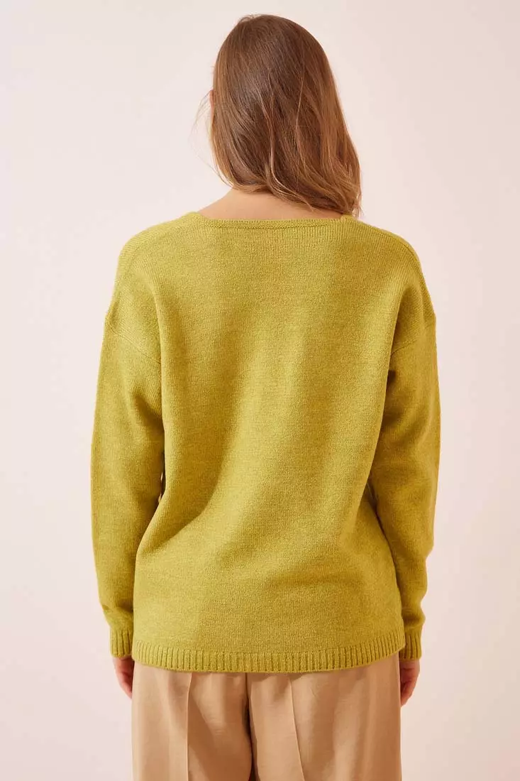 V-Neck Knitwear Sweater