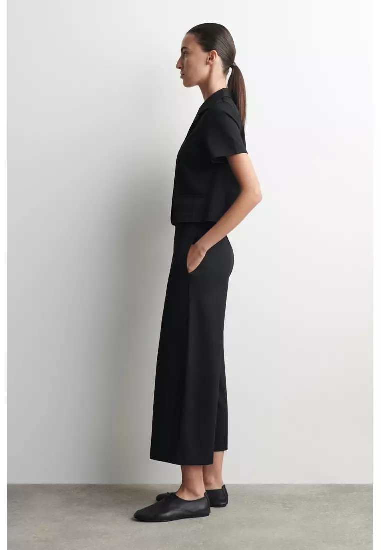 TWILL-JERSEY STRAIGHT-LEG CULOTTES