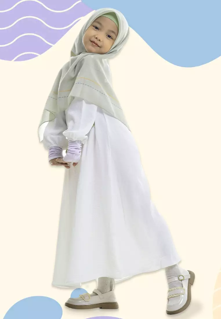 Rabbani - Baju Muslim Anak Gamis Bani Batuta Cantya Z1M Exclusive BW-Green