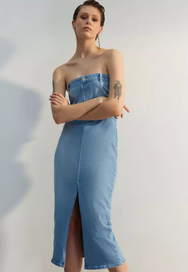 Denim store evening dress