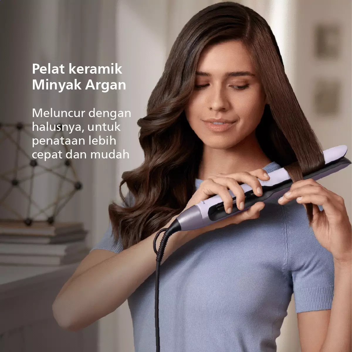 Philips Straightener 5000 Argan Plate BHS530/00 Catokan Pelurus Rambut