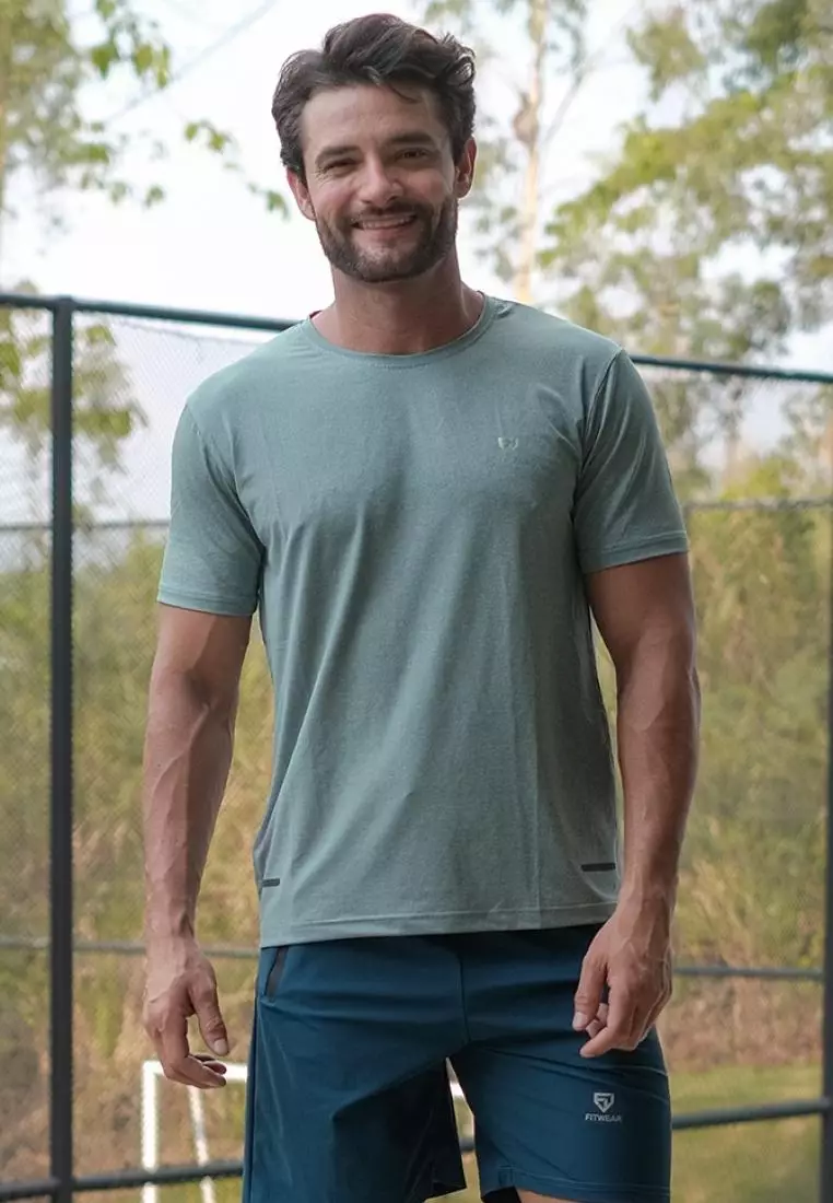 Fitwear - Kaos Olahraga Running Pria NOAH PORED DRYFIT - GREEN PORED