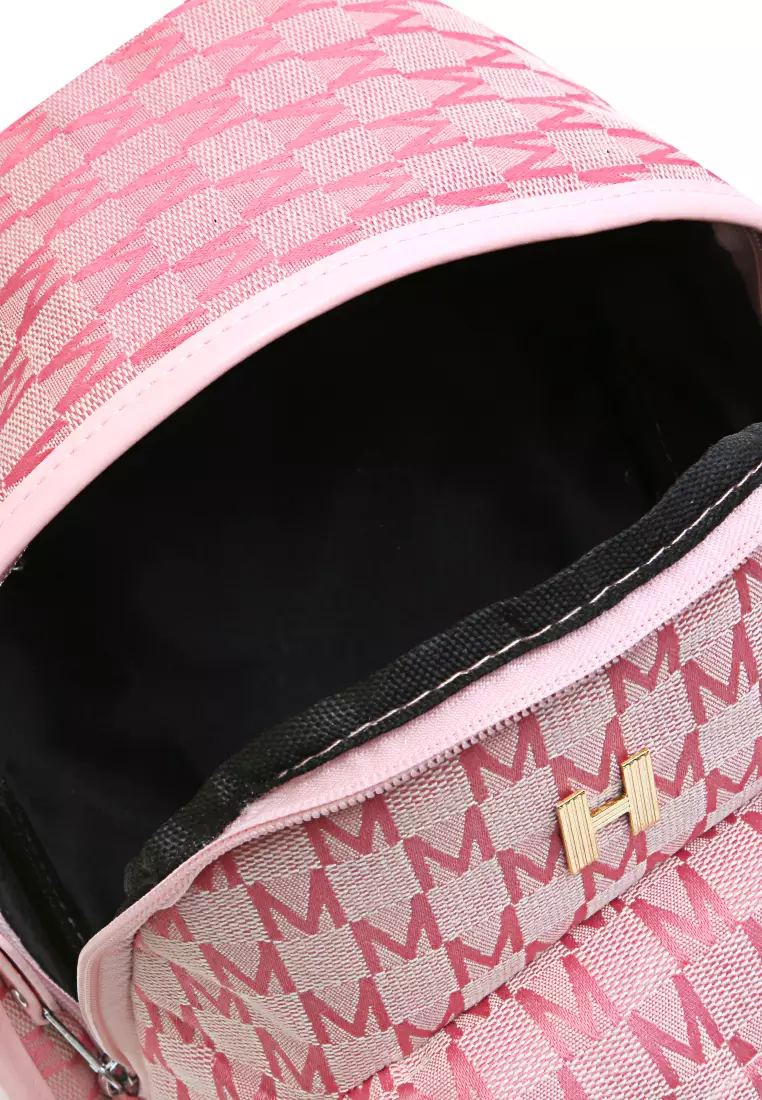 Cellyn Tas Ransel Mini Wanita Motif Batik Large Compartment Material Leather ORIGINAL - Pink