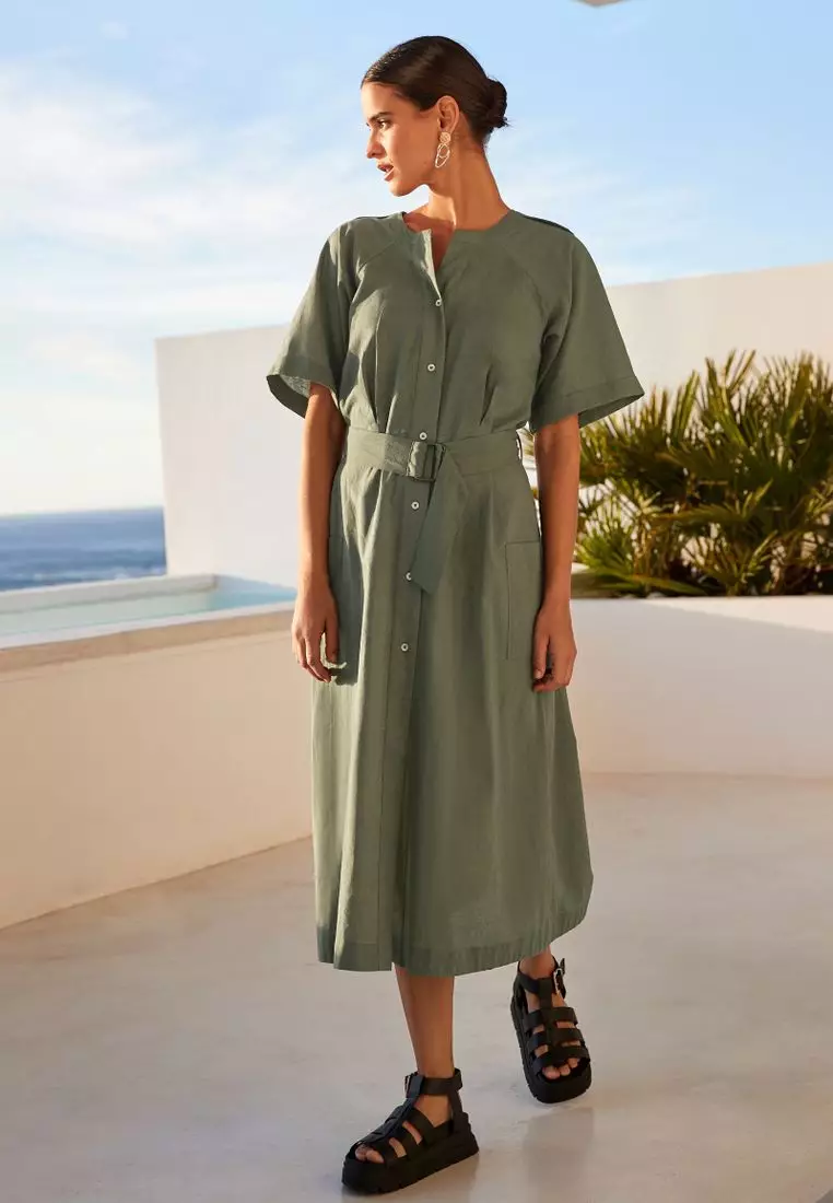 Utility online midi dress