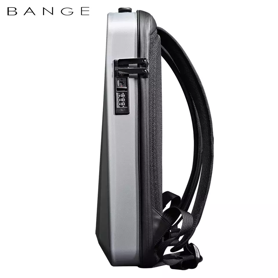 Bange BG22201 Tas Ransel Backpack Laptop Kerja pria Anti Theft Lock USB 15.6 Inch - Silver