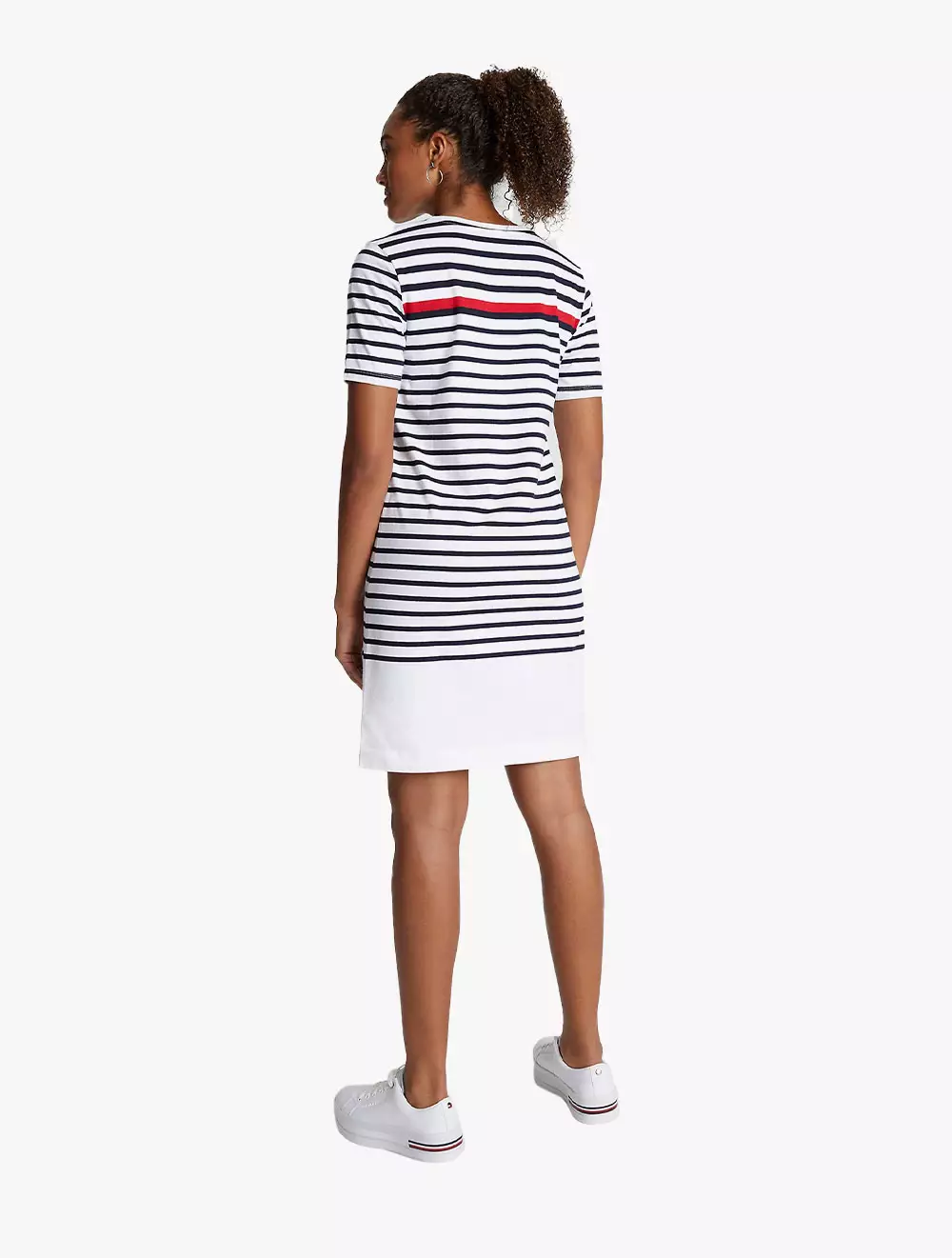 Tommy Hilfiger - STRIPE T-SHIRT DRESS - White - white