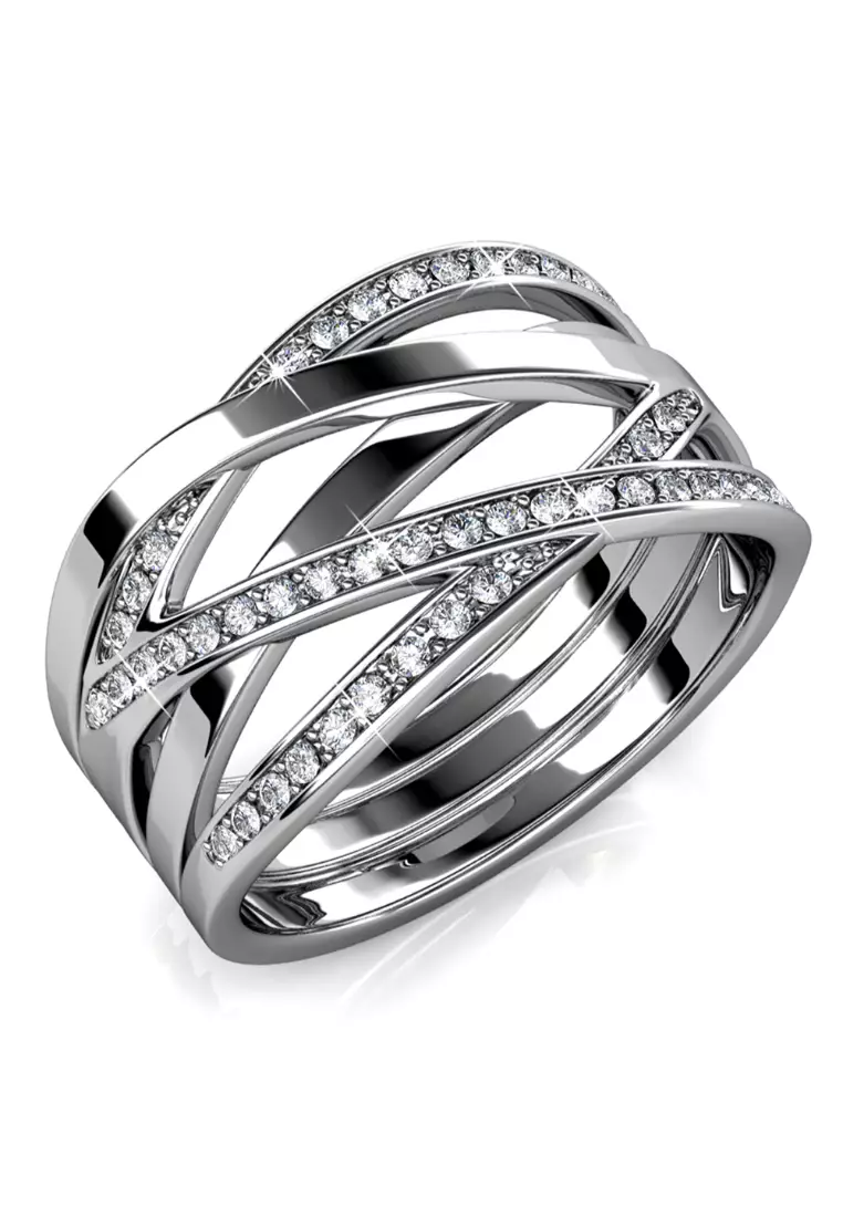 Swarovski criss cross ring shop