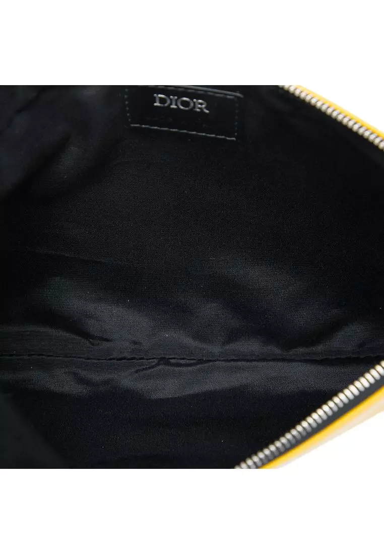 Pre-Loved Dior Coated Canvas Cd Diamond Clutch