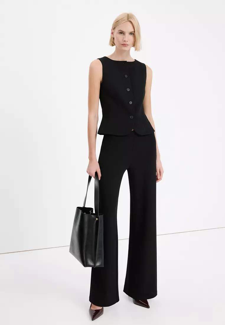 Straight Low-Rise Suit Trousers