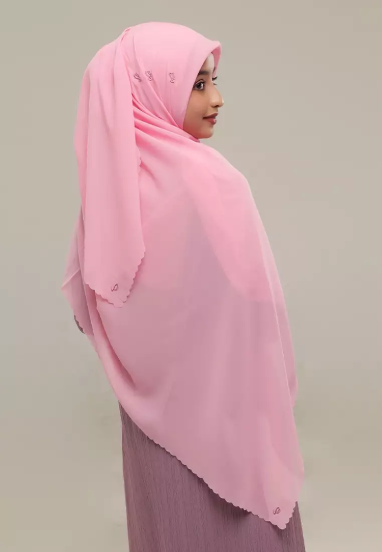 Rabbani - Kerudung Segiempat Zahira NK Aurion XL - Baby Pink
