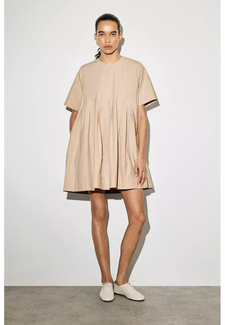cream beaded flapper dress Nina Cotton Nylon Midi Dress