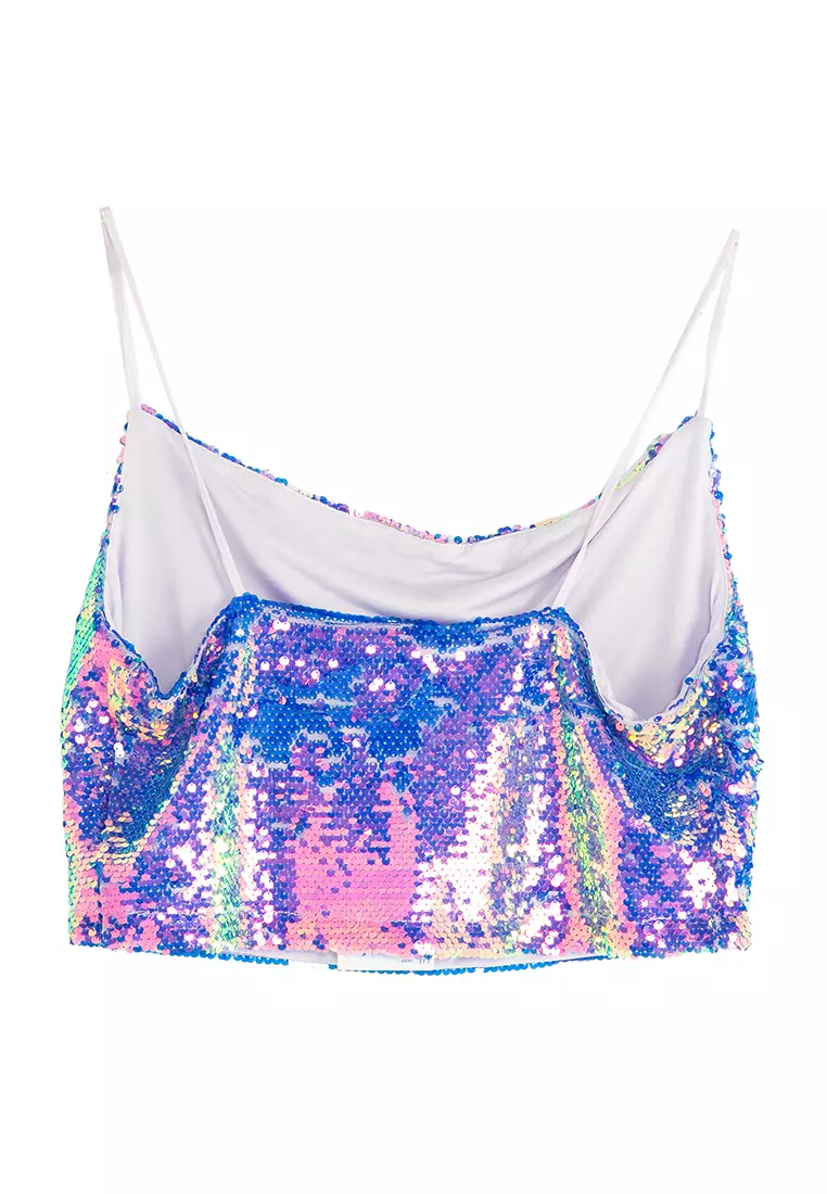 Buy Monki Sequin Tank Top in Lilac 2024 Online