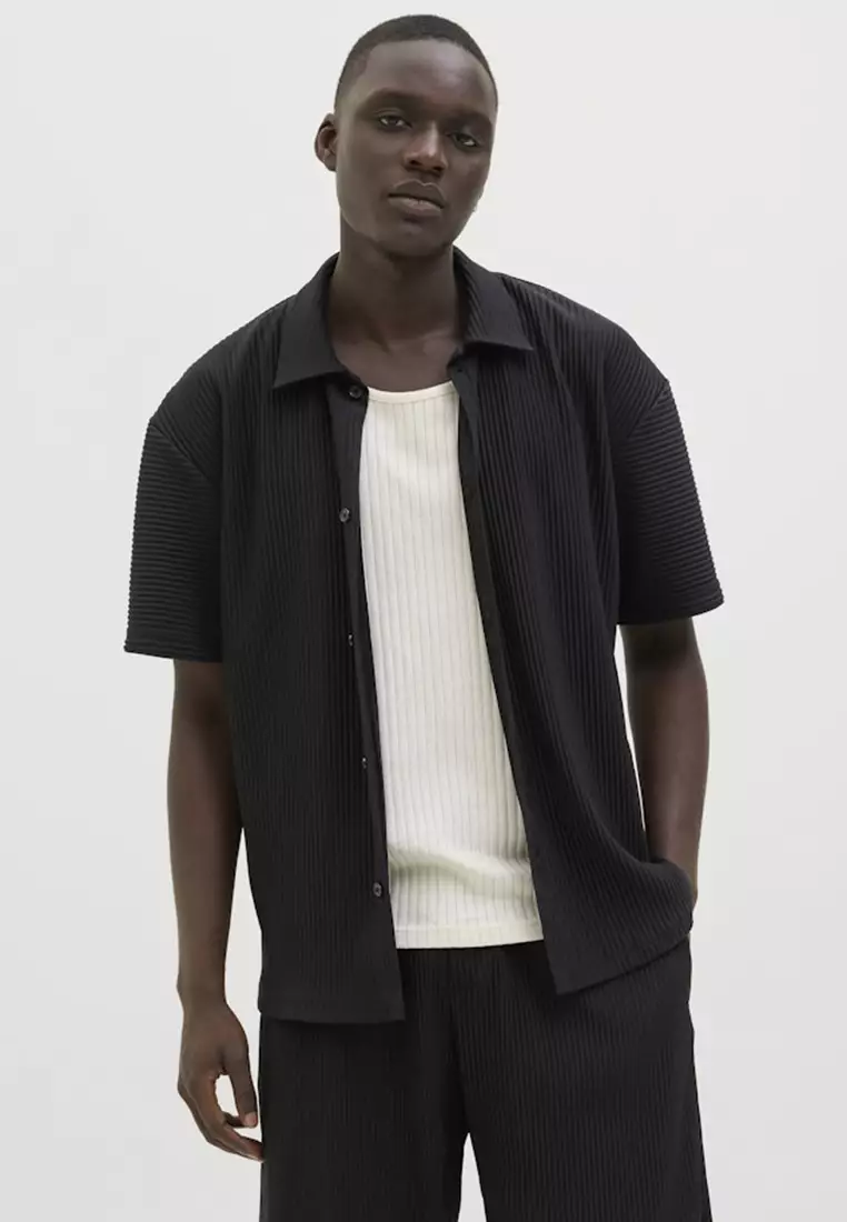 Interlude Plisse Short Sleeves Shirt