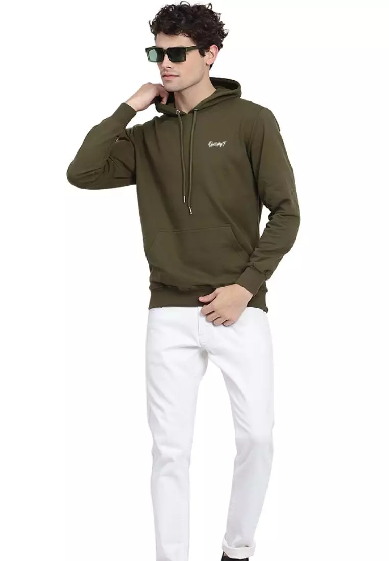 Funky Monster Men Graphic Olive Cotton Streetwear Hoodie