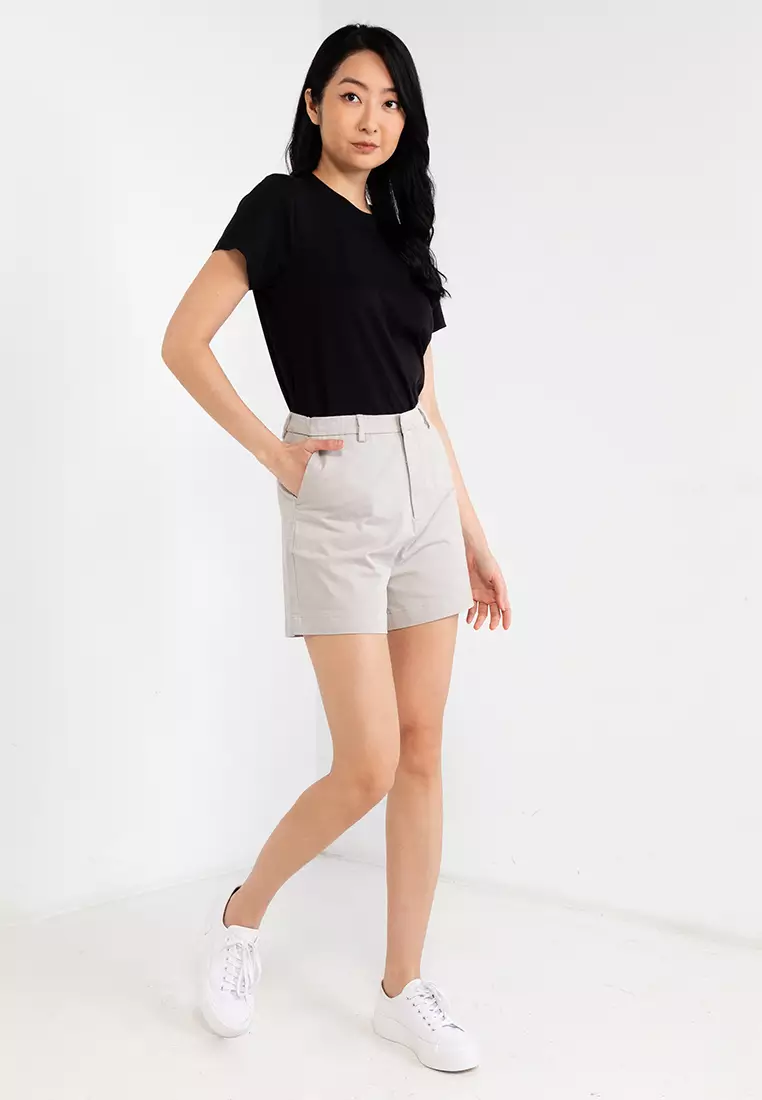 Hi Rise Twill Shorts