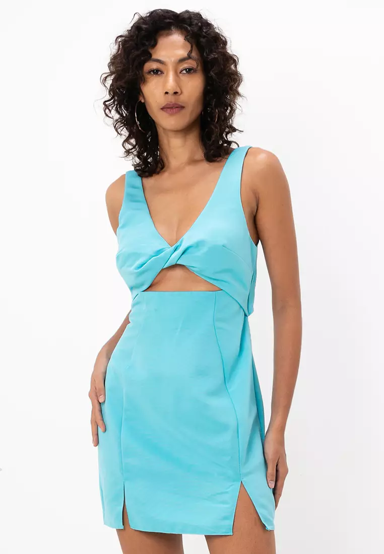 Buy ASOS Design Structured Twist Front Mini Dress Online ZALORA