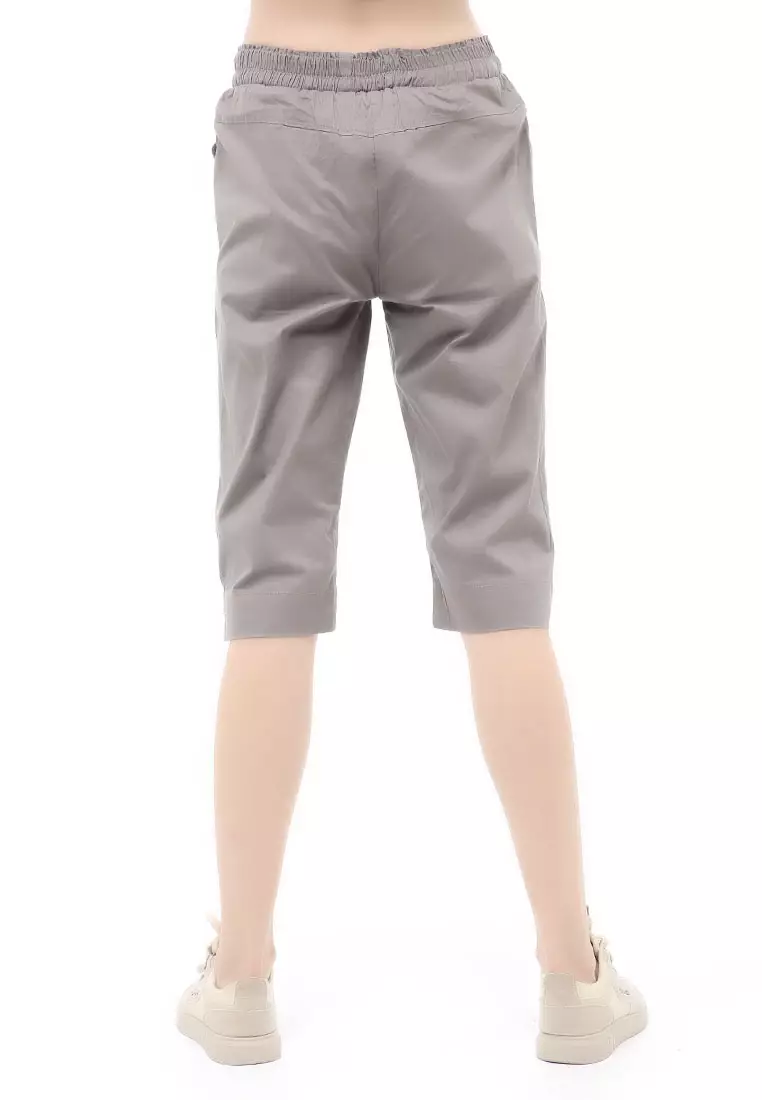 Madoc Short Pants Celana Pendek Kasual Wanita 3/4 Street Material Cotton ORGINAL - Gray
