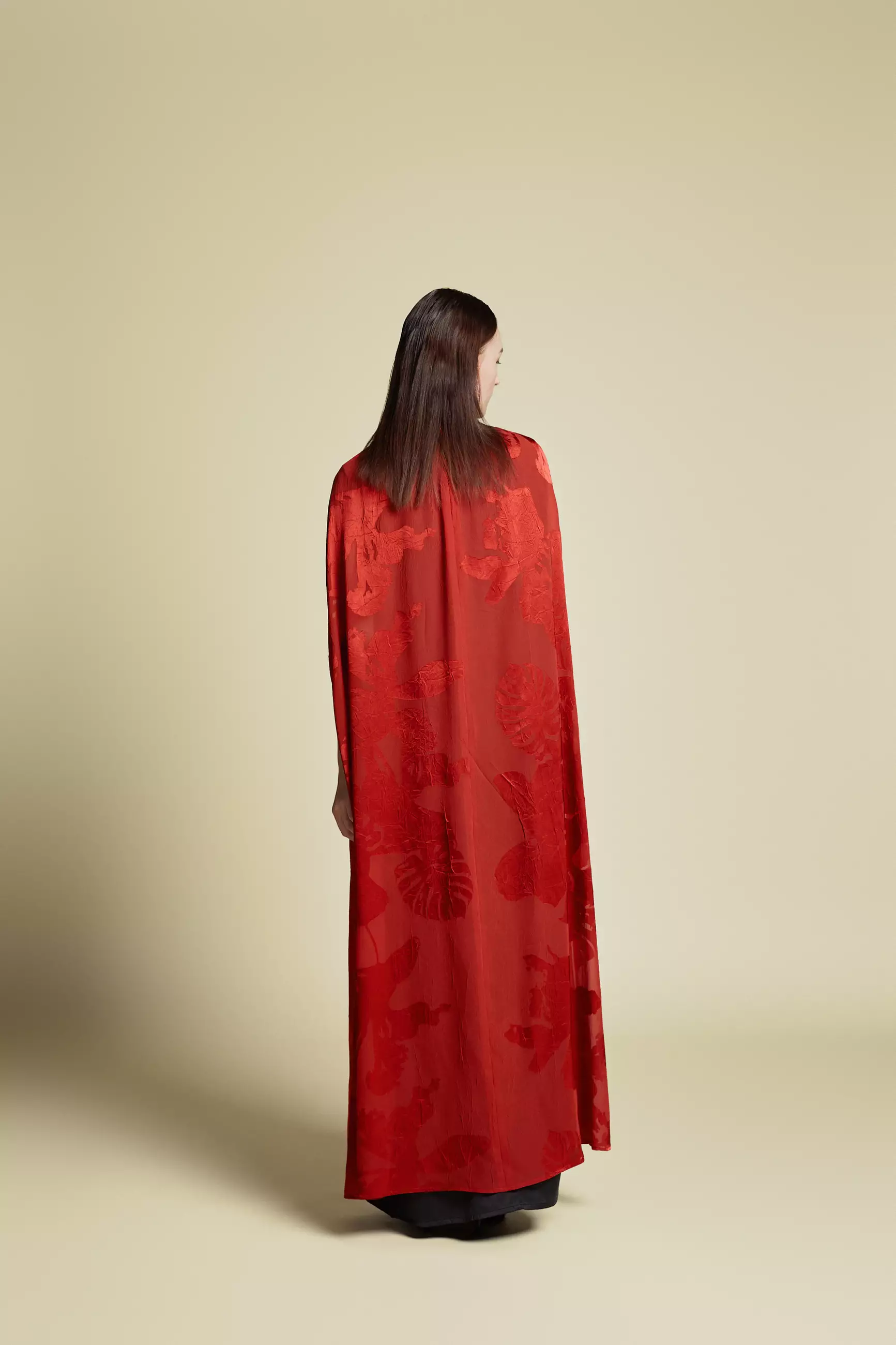 DEMURE&CO - Abstract Filcoupè Foliage Kaftan Dress Abstract Red