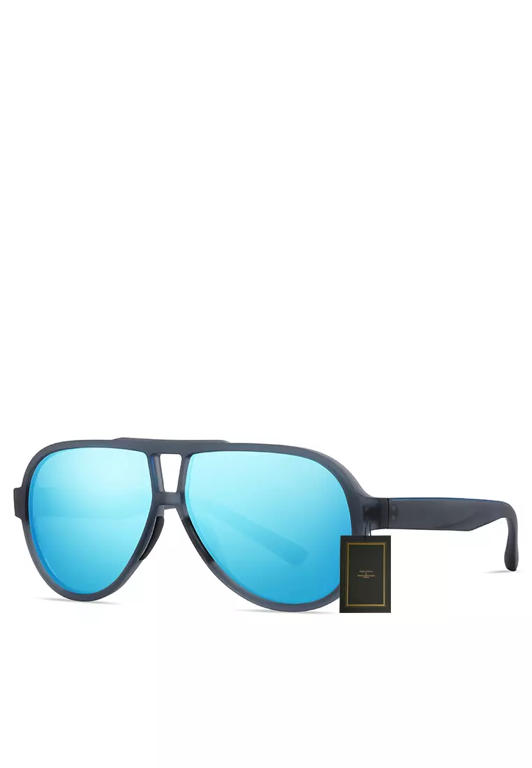 Double-Beam Oval Frame Sunglasses WD11110