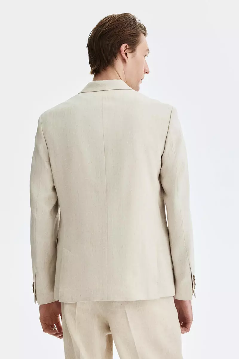 Regular Fit Linen-blend jacket
