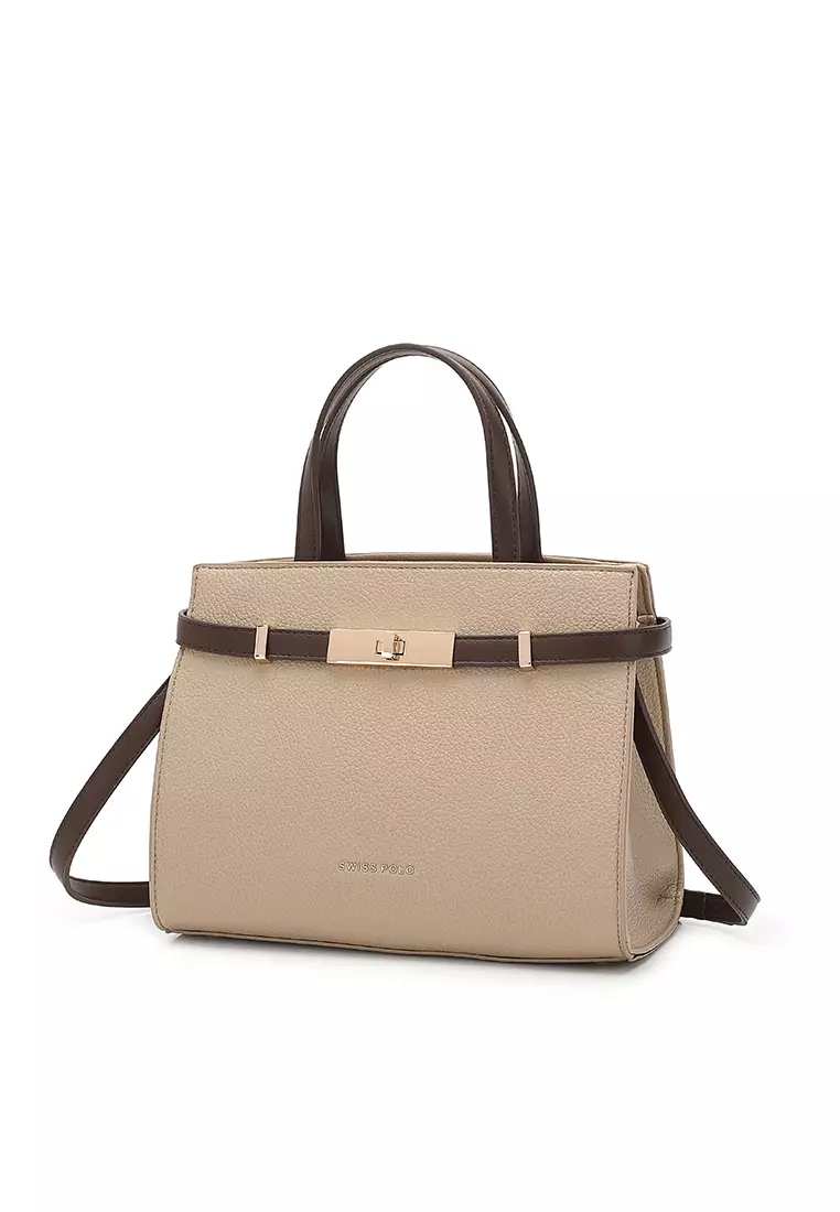 Women's Top Handle Bag / Sling Bag / Crossbody Bag / Shoulder Bag - Khaki / Coffee