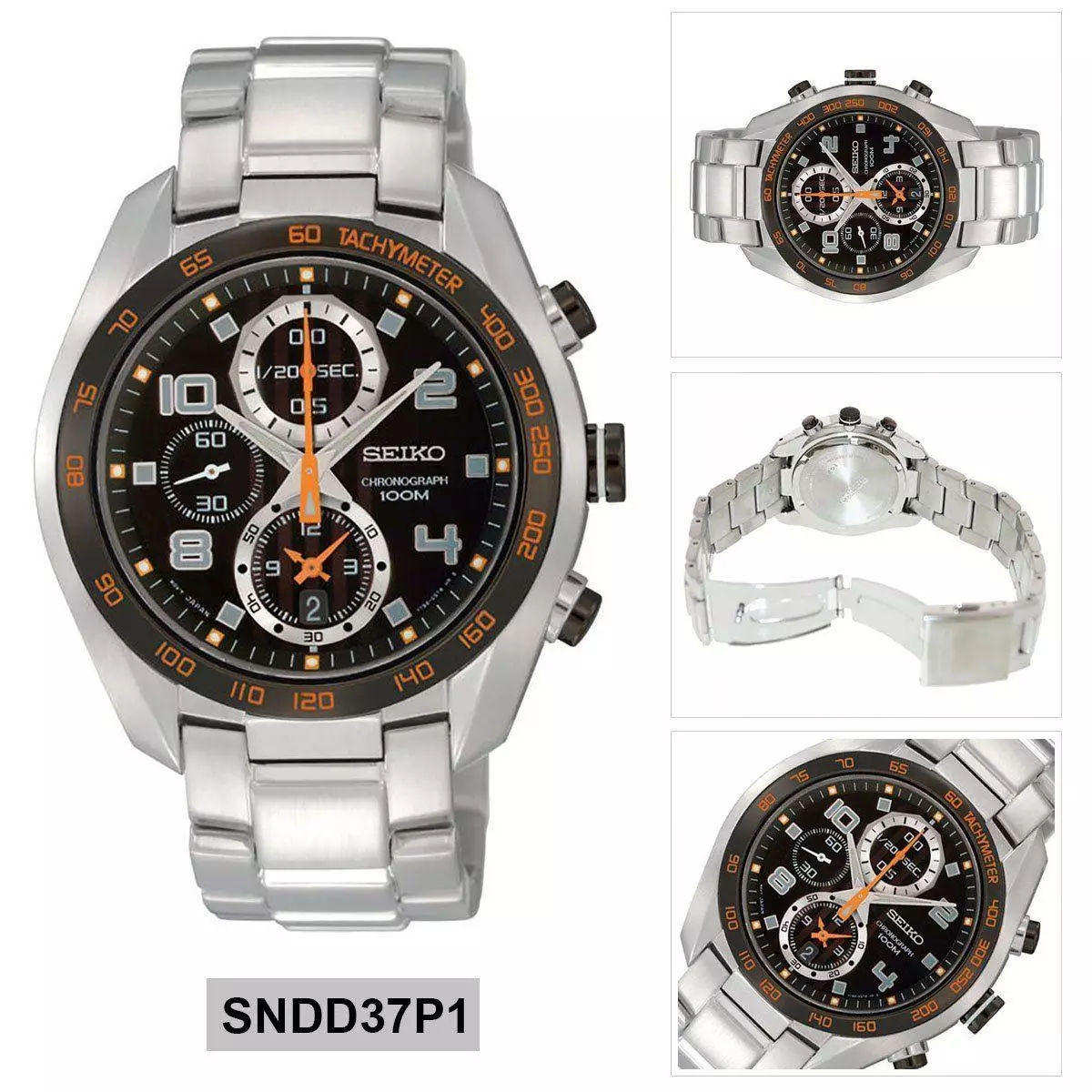 Jam Tangan Pria Seiko Chronograph Original Garansi Resmi Strap Stainless Steel Silver SNDD37 SNDD37P1 Silver