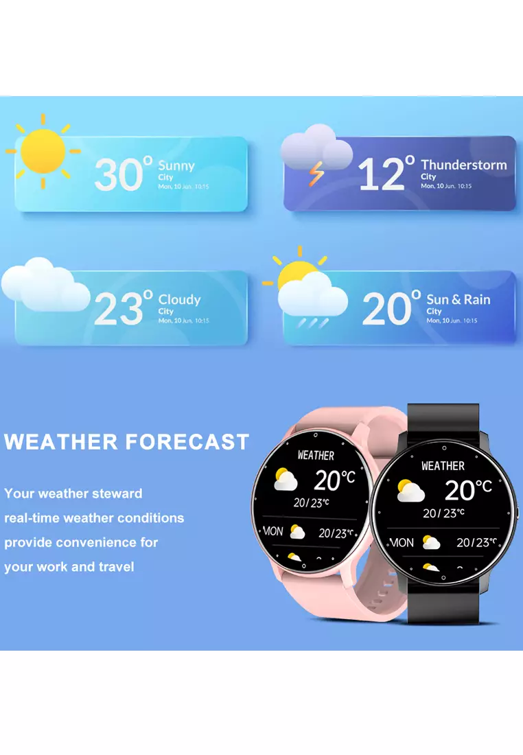 SmartWatch ZL02D Layar Terang 1.28'' Anti Air IP67 Olahraga Pemantauan Tidur dan Detak Jantung Jam Tangan Pria Wanita pink dengan tali jam gratis