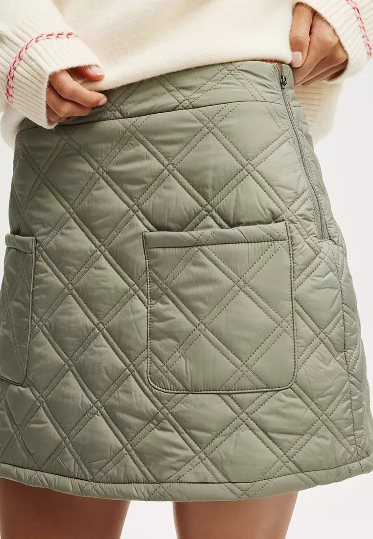 Rhythm Quilted Puffer Mini Skirt