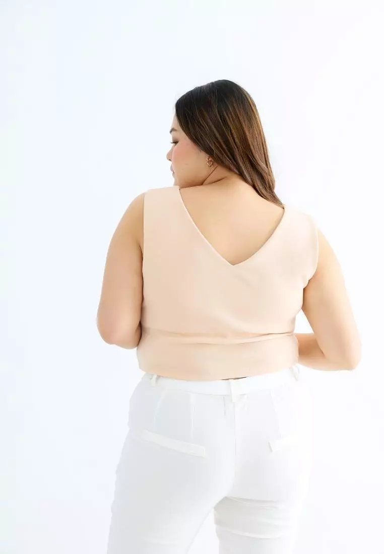 Plus Size Crop Top Tee In Jae Nude