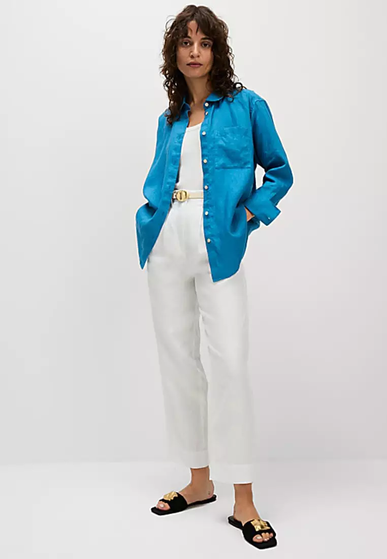 Pure Linen Oversized Girlfriend Style Shirt