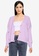 ONLY purple Katia Long Sleeves Short Cardigan Knit 40A95AA202FAB6GS_1