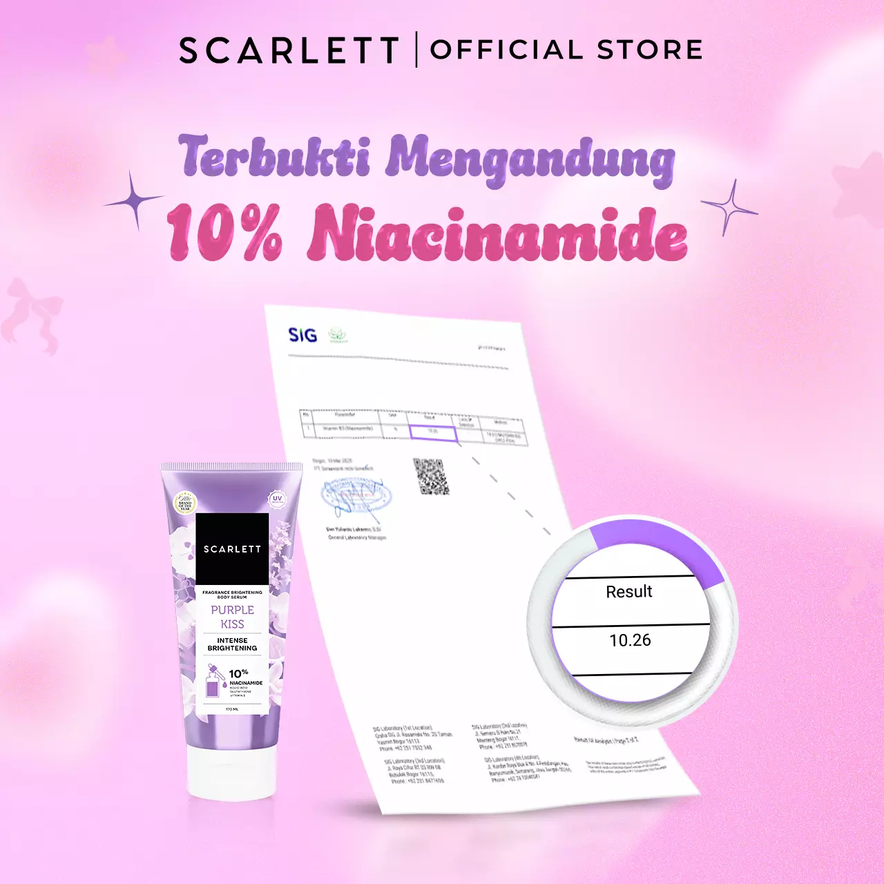 [NEW!] Scarlett Fragrance Brightening Body Serum Tube Purple Kiss 170ml