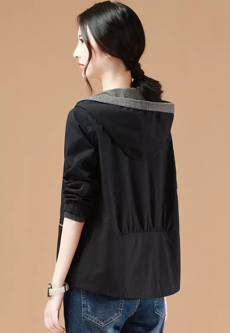 Buy AIN GIRLS Fashion Checkered Stitching Jacket Online ZALORA Malaysia