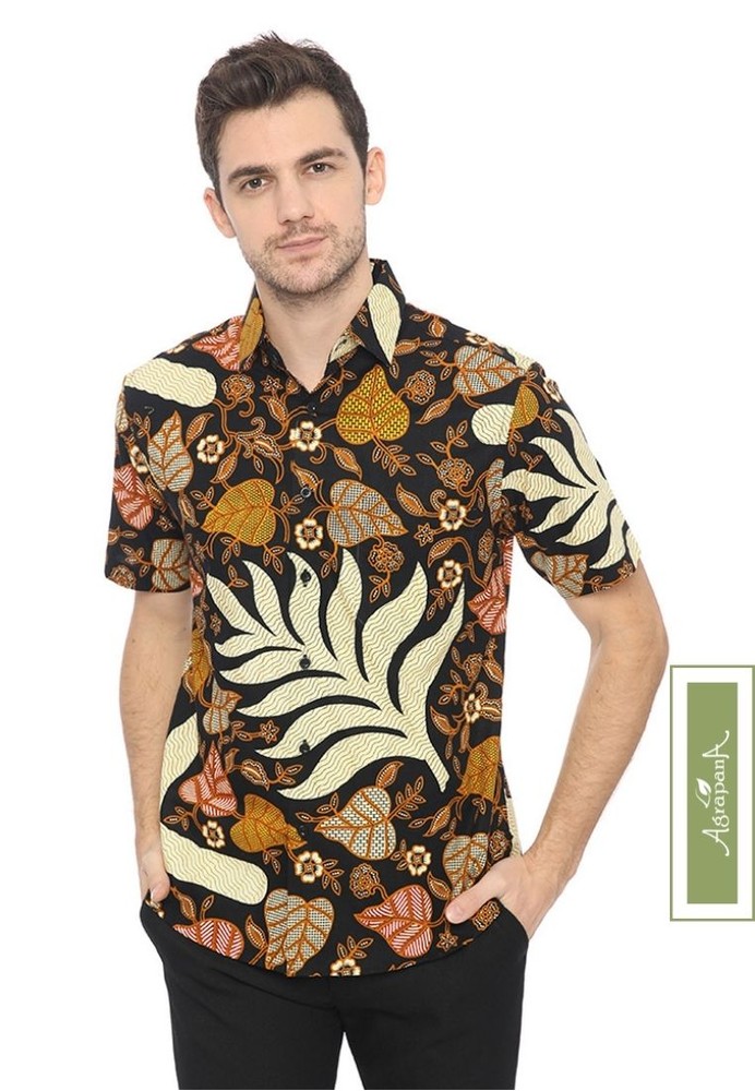 Jual Agrapana Daka Baju Kemeja Hem Batik Slimfit Pria Cowok Lengan