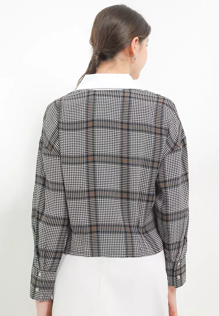 Mid Crop Plaid Shirt