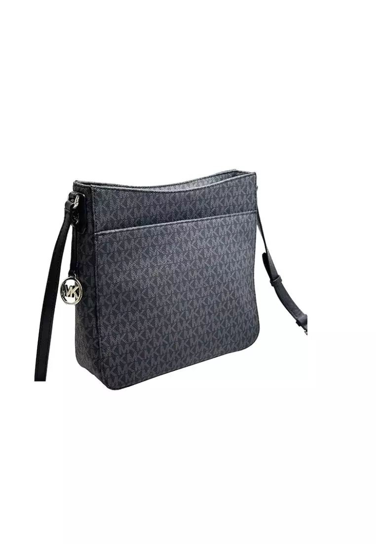 Michael kors jet set travel large messenger top bag black