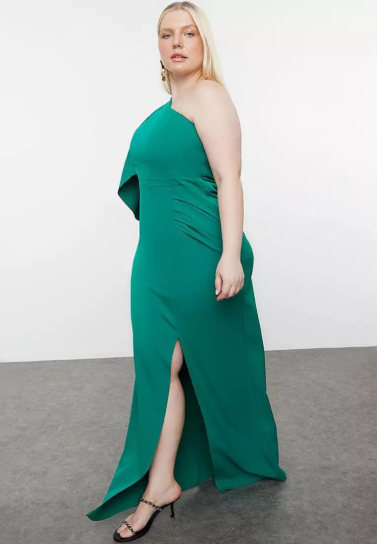 Plus Size Asymmetrical Evening Dress