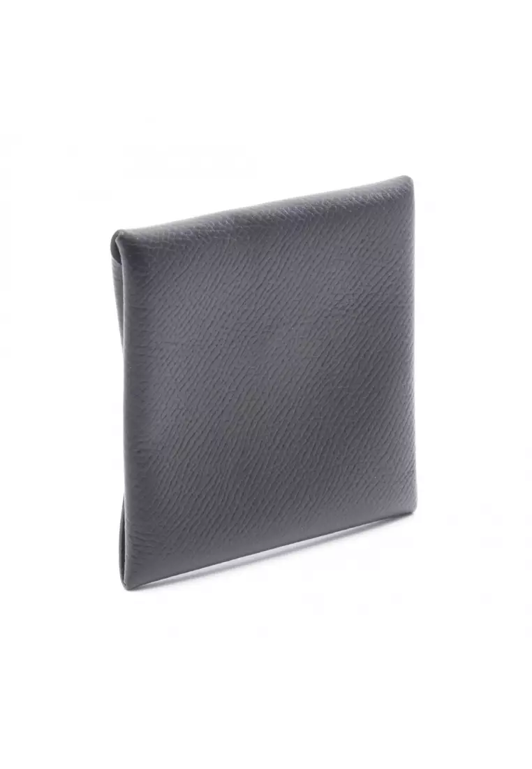 Hermès Pre-Loved Hermès Bastia coin purse Veau epsom black silver