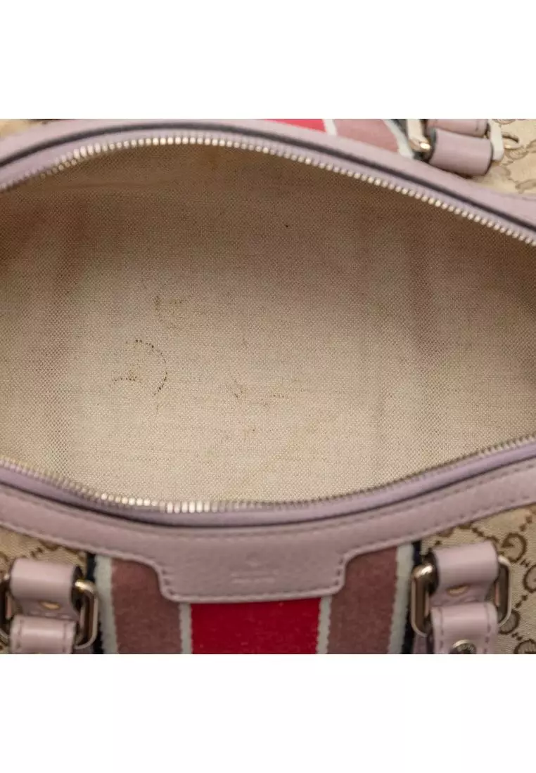 Pre-Loved Gucci Small Gg Canvas Web Joy Boston Bag