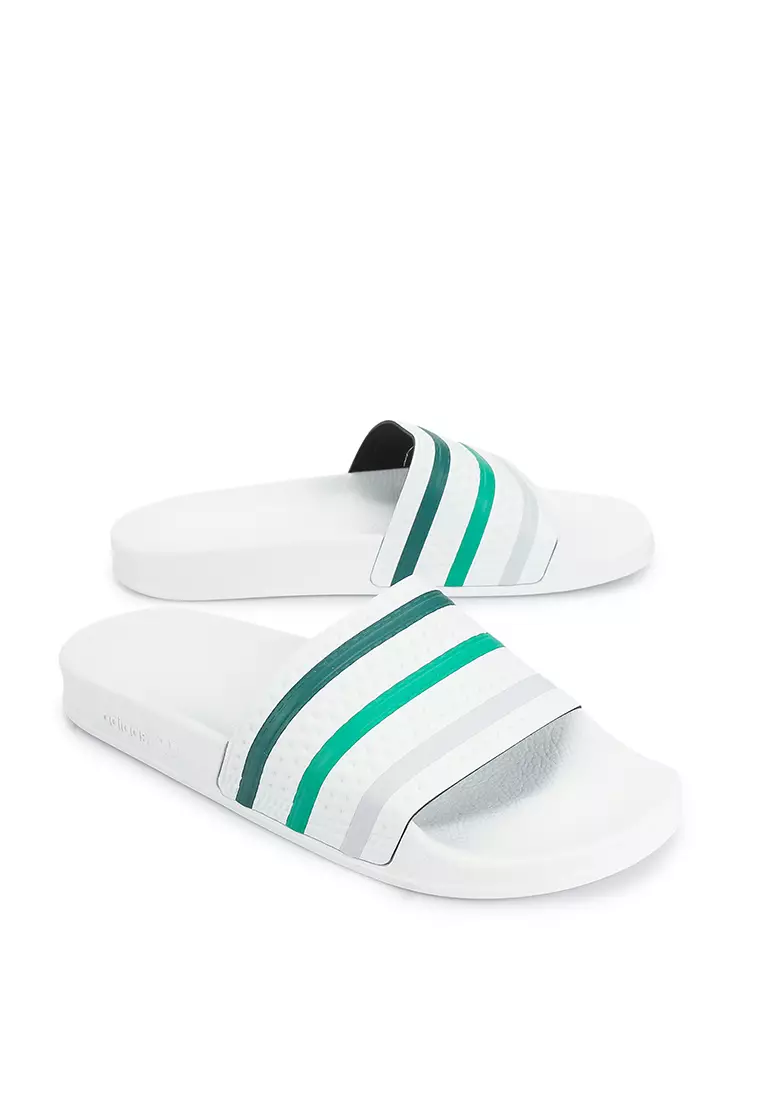 White sliders adidas discount