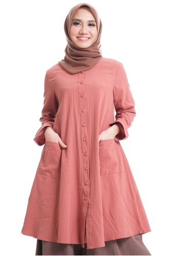 Ashura pink Kana Top With Patch Pocket 418F8AA01961FEGS_1
