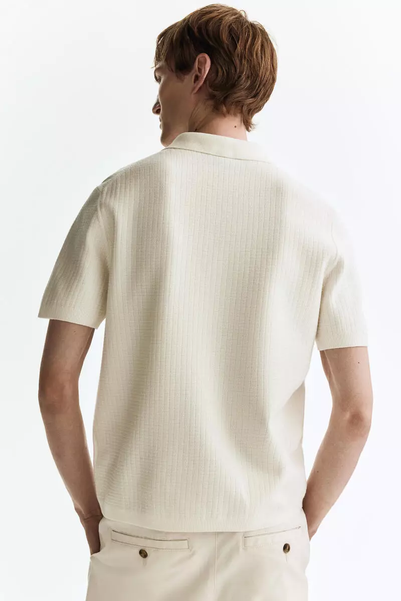 Regular Fit Textured-knit polo shirt