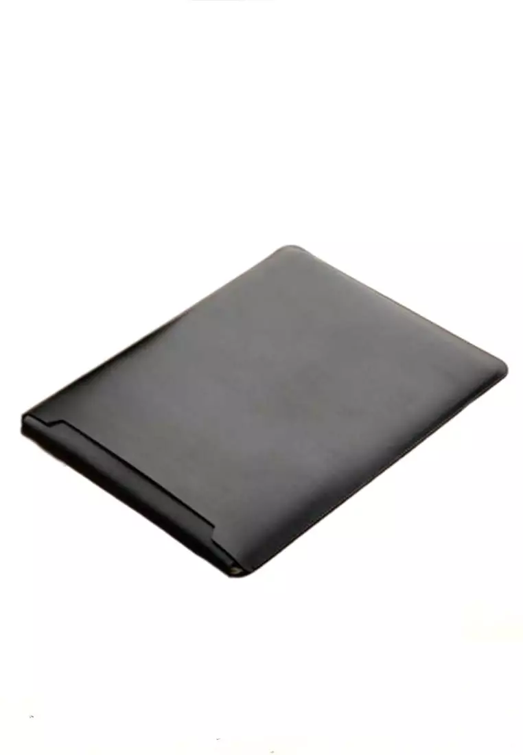 Hugo Sleeve Case For Laptop Unisex Design Casual Large Storage Size 16 Inch Bag Material Leather ORIGINAL - Black
