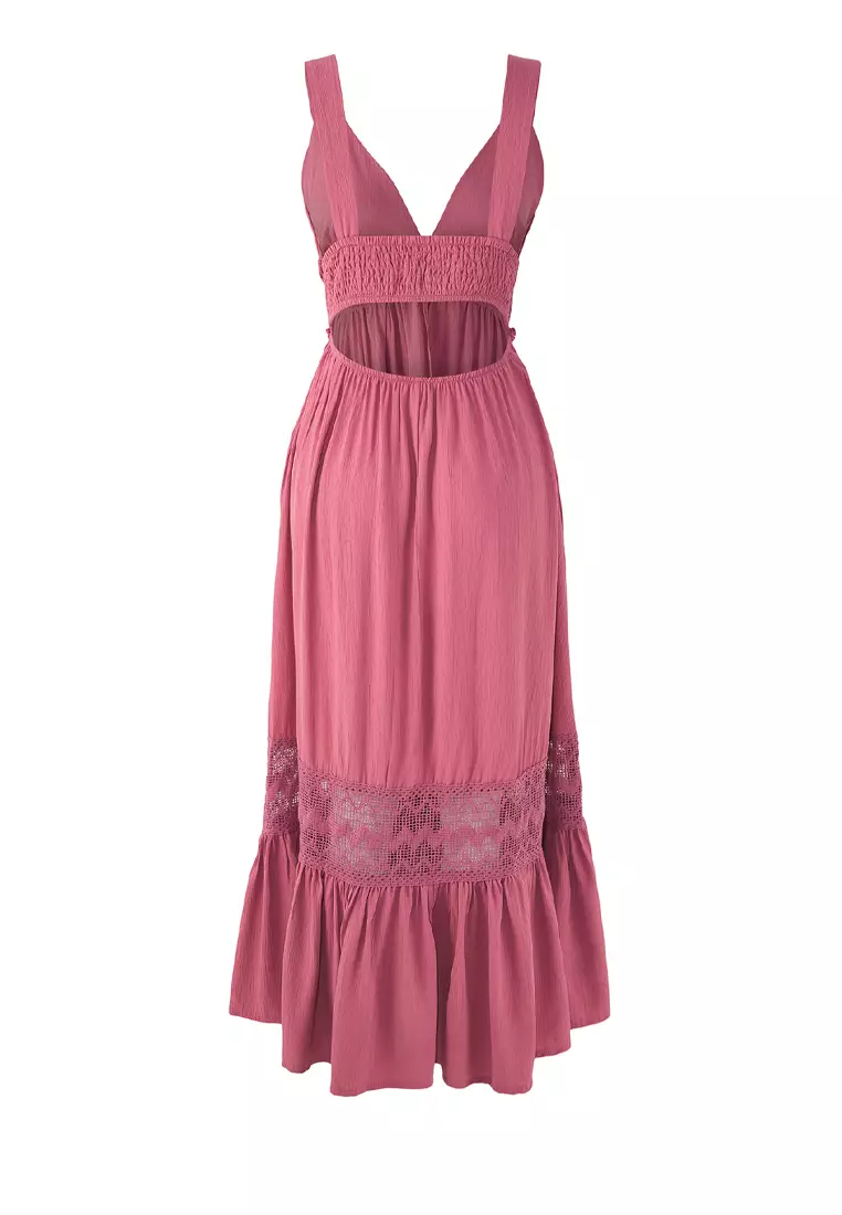 Trendyol Dusty Rose Maxi Woven Pocket Detailed Lace Beach Dress  TBESS25EL00064 2026 | Buy Trendyol Online | ZALORA Hong Kong